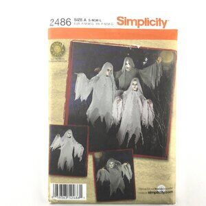 Simplicity 2486 Teens & Adult Ghost Halloween Costumes Sewing Pattern 1640-421